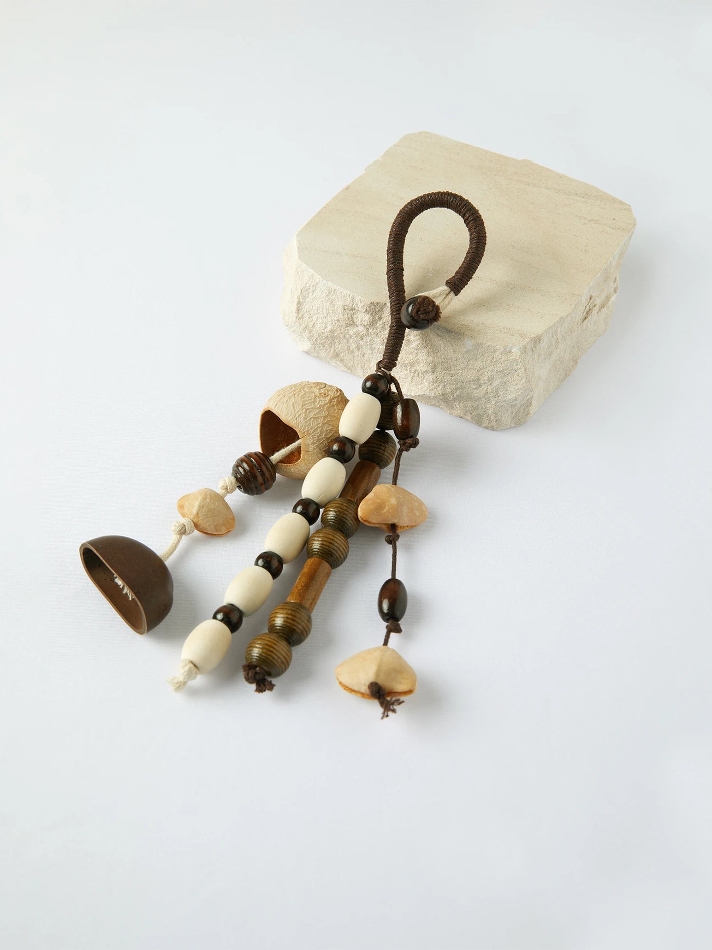 Natural Wooden Bead Bag Charm