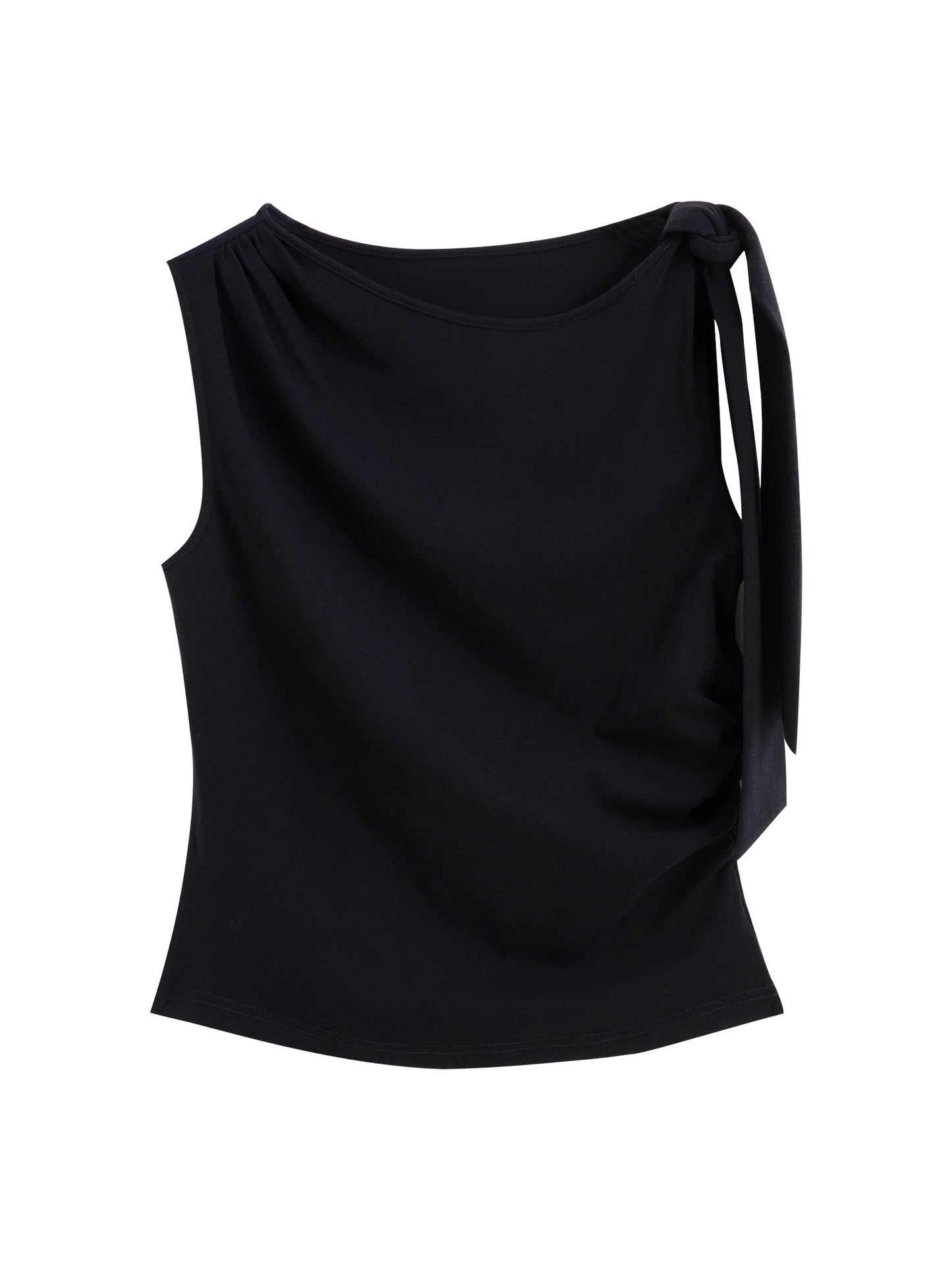 Rust One Shoulder Tie Top