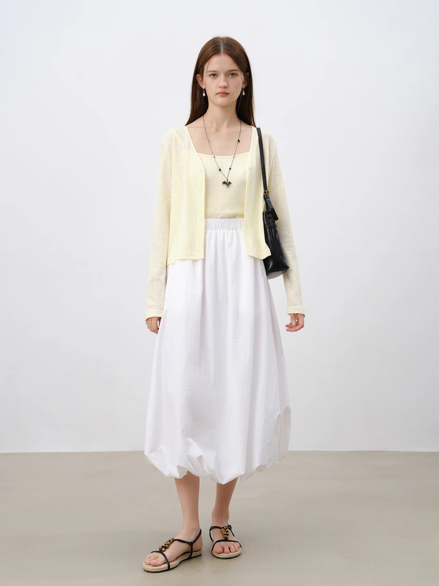 White A-Line Long Skirt