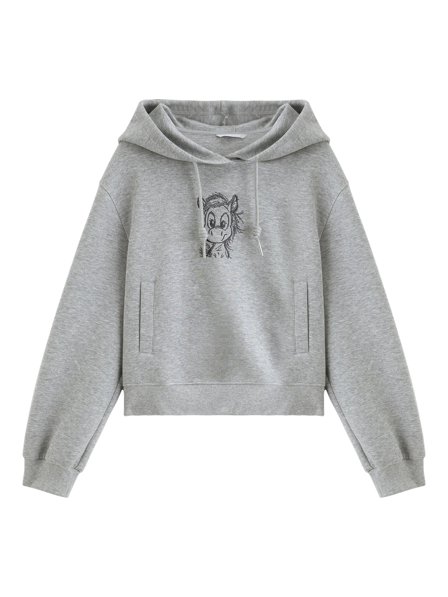 Gray Graphic Pullover Hoodie