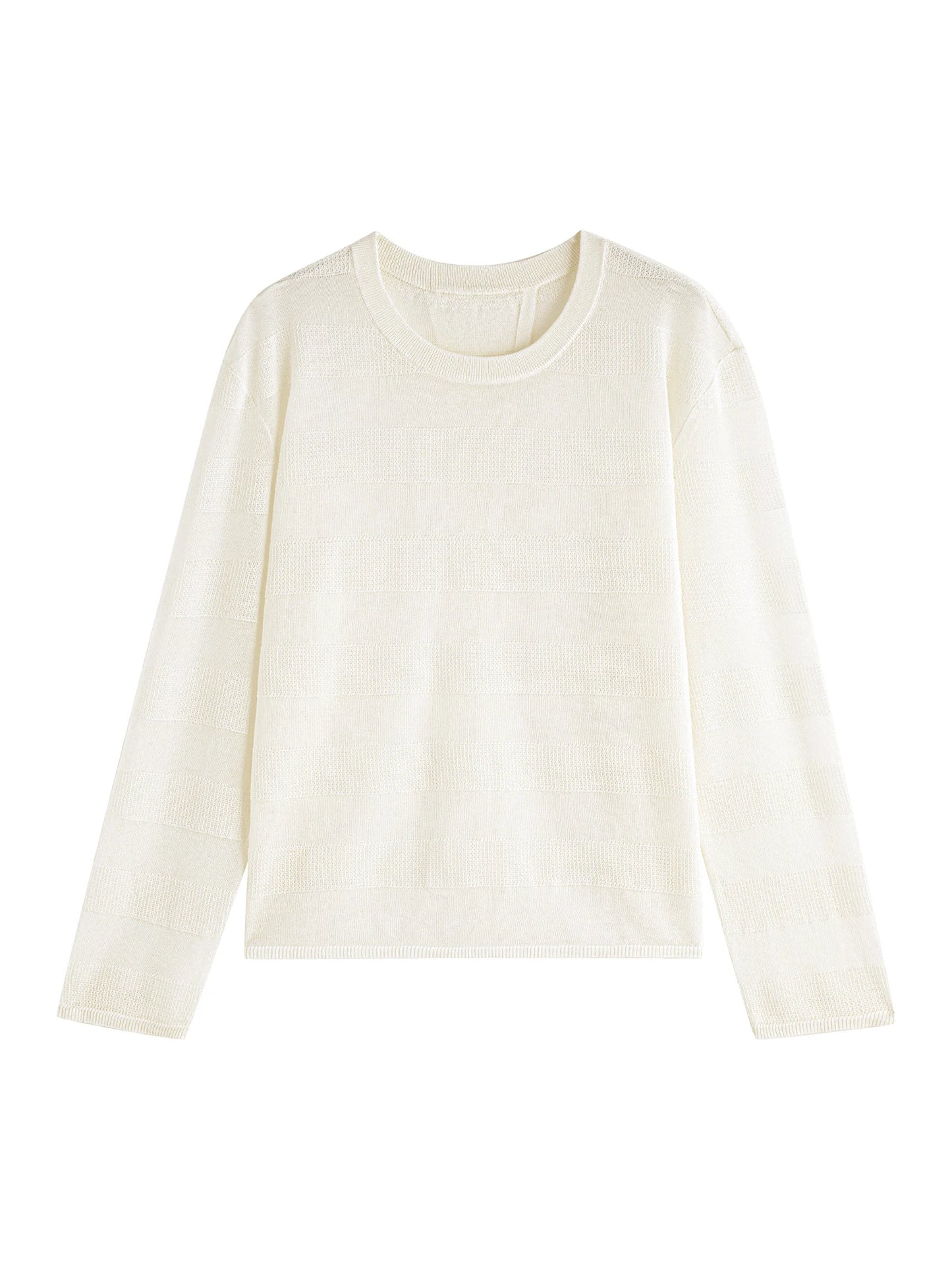 Ivory Crew Neck Knit Top