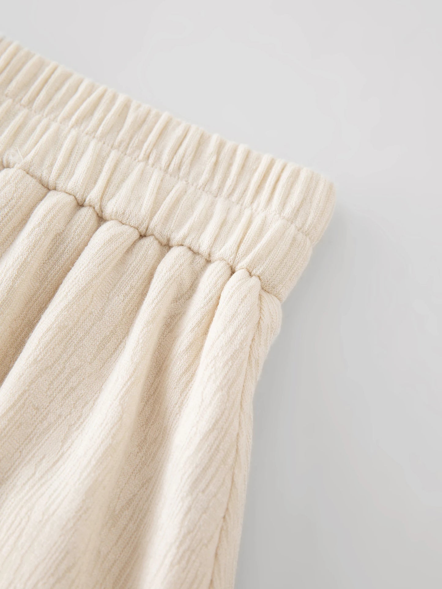 Cream Knit Tee Skirt Set
