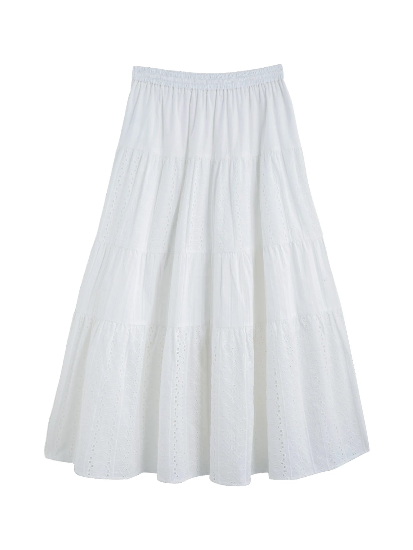 White Sleeveless Tiered Skirt Set