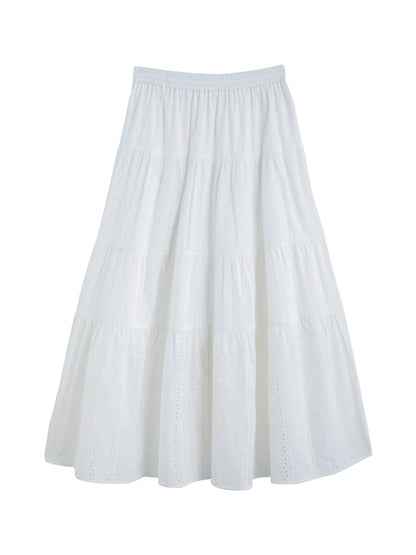 White Sleeveless Tiered Skirt Set