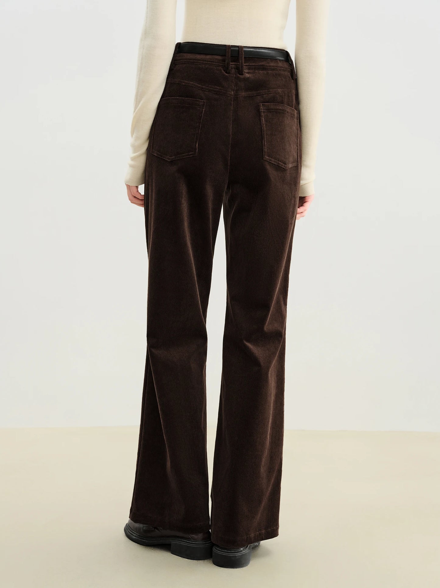 Brown Corduroy Flared Pants
