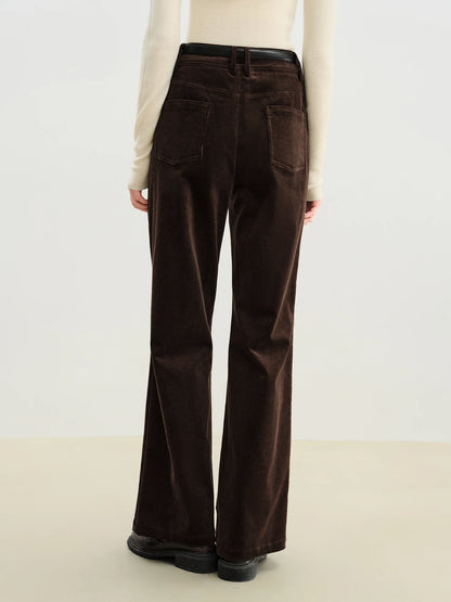 Brown Corduroy Flared Pants
