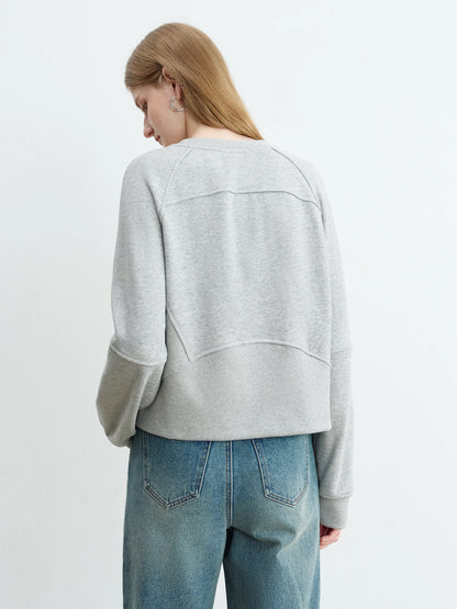 Light Gray Raglan Sleeve Sweatshirt