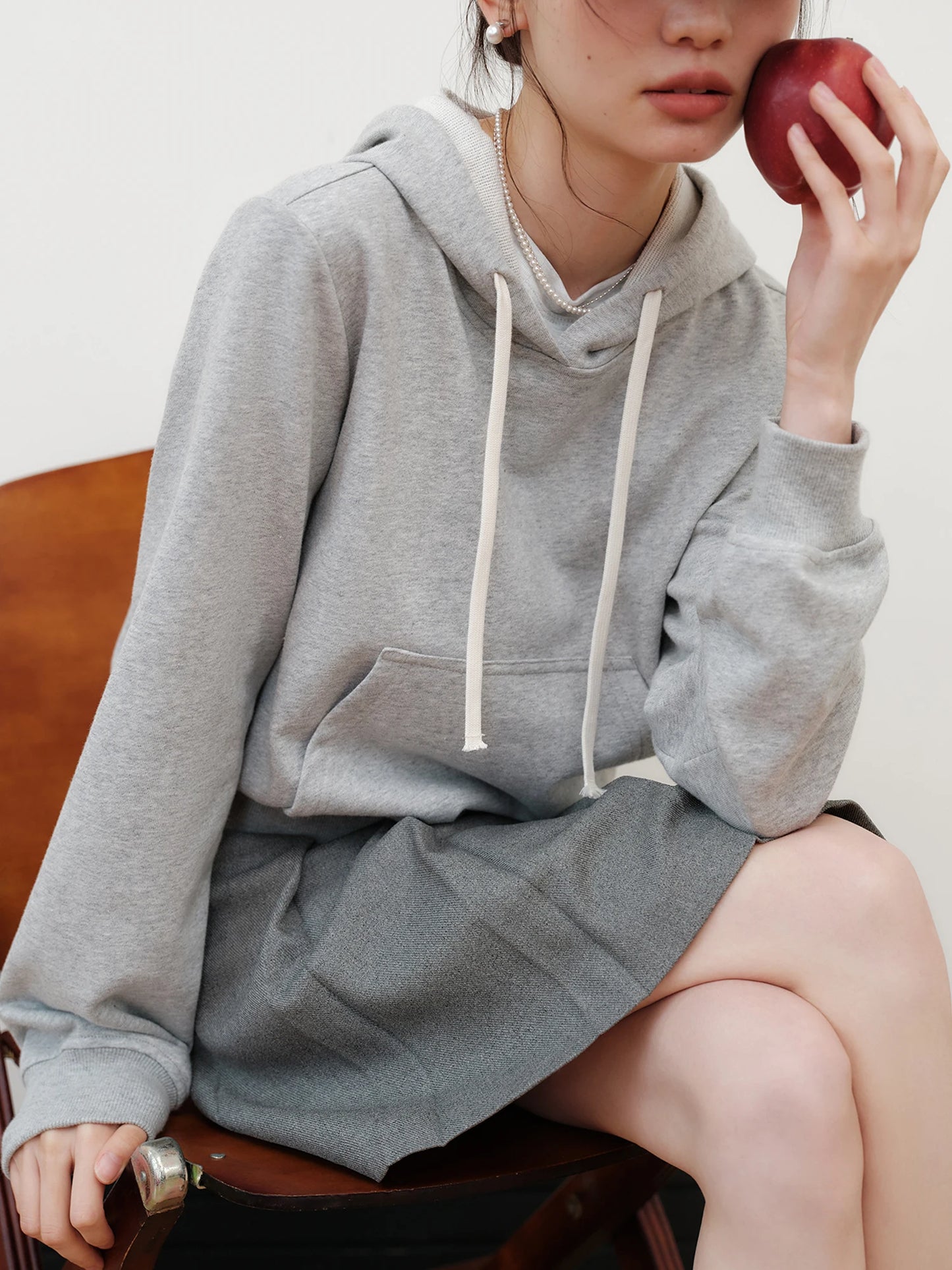 Lavender Cropped Pullover Hoodie