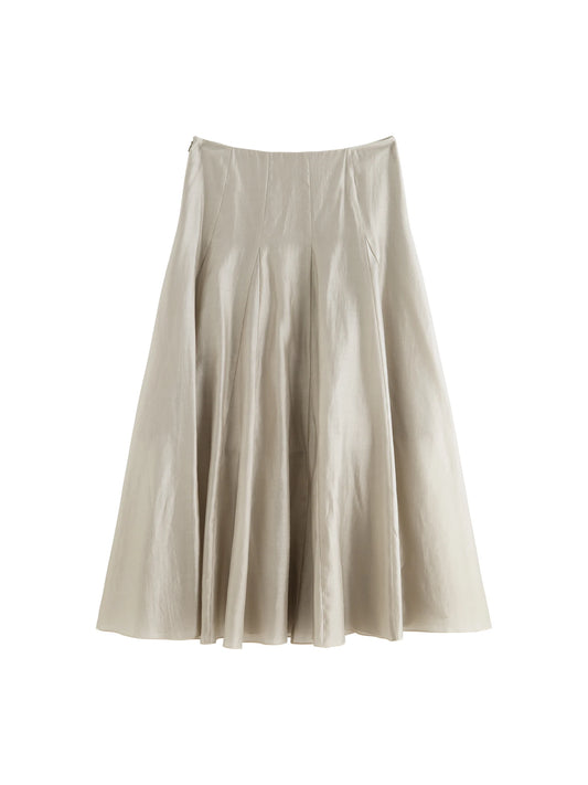 Stone Paneled A-Line Midi Skirt