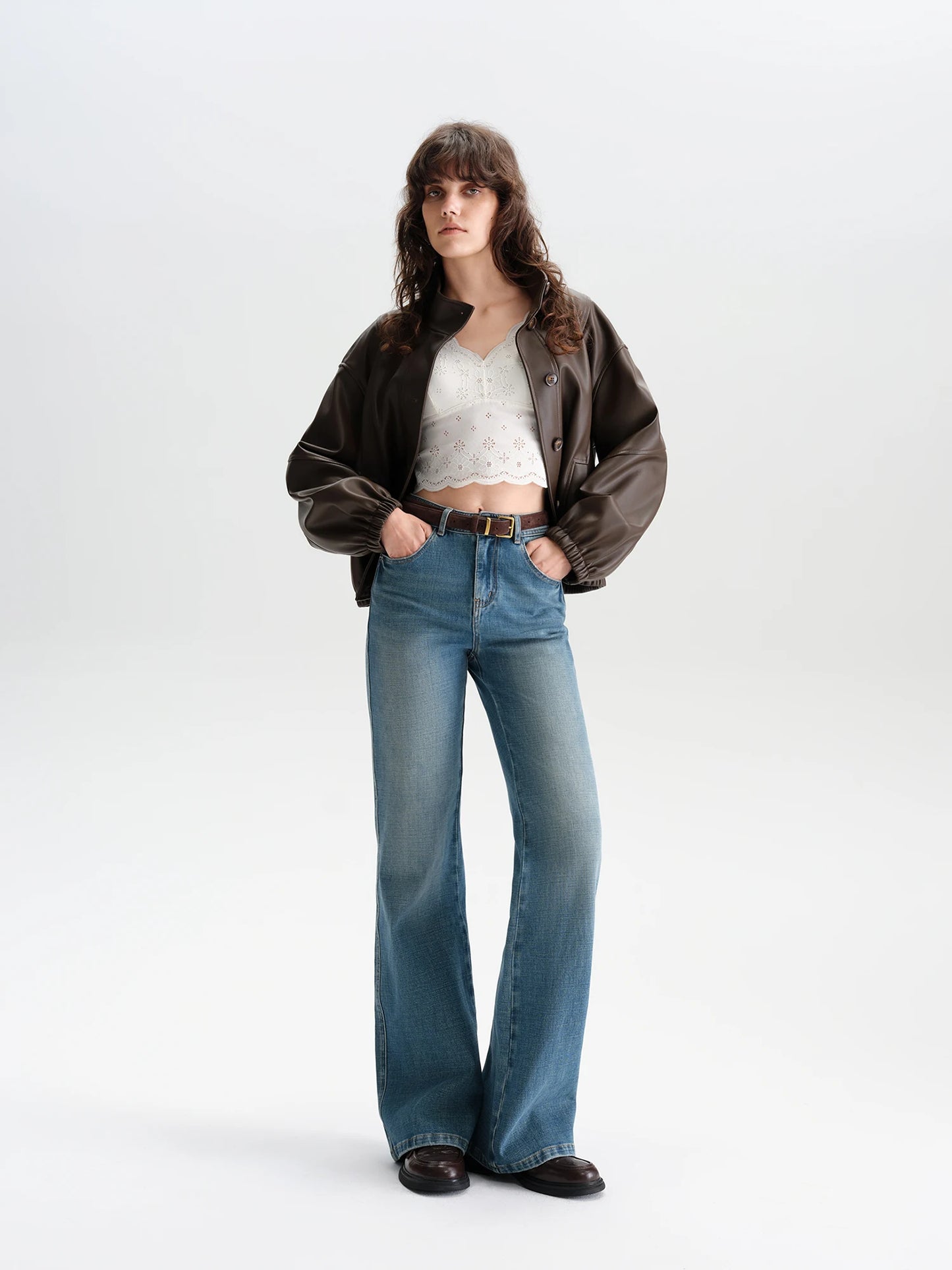Blue Slim Flare Denim Jeans