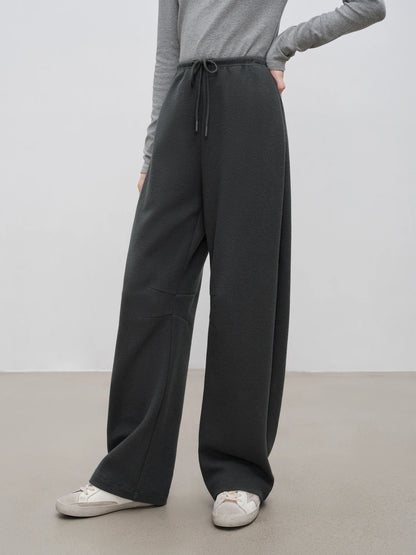 Black Knit Wide Leg Pants