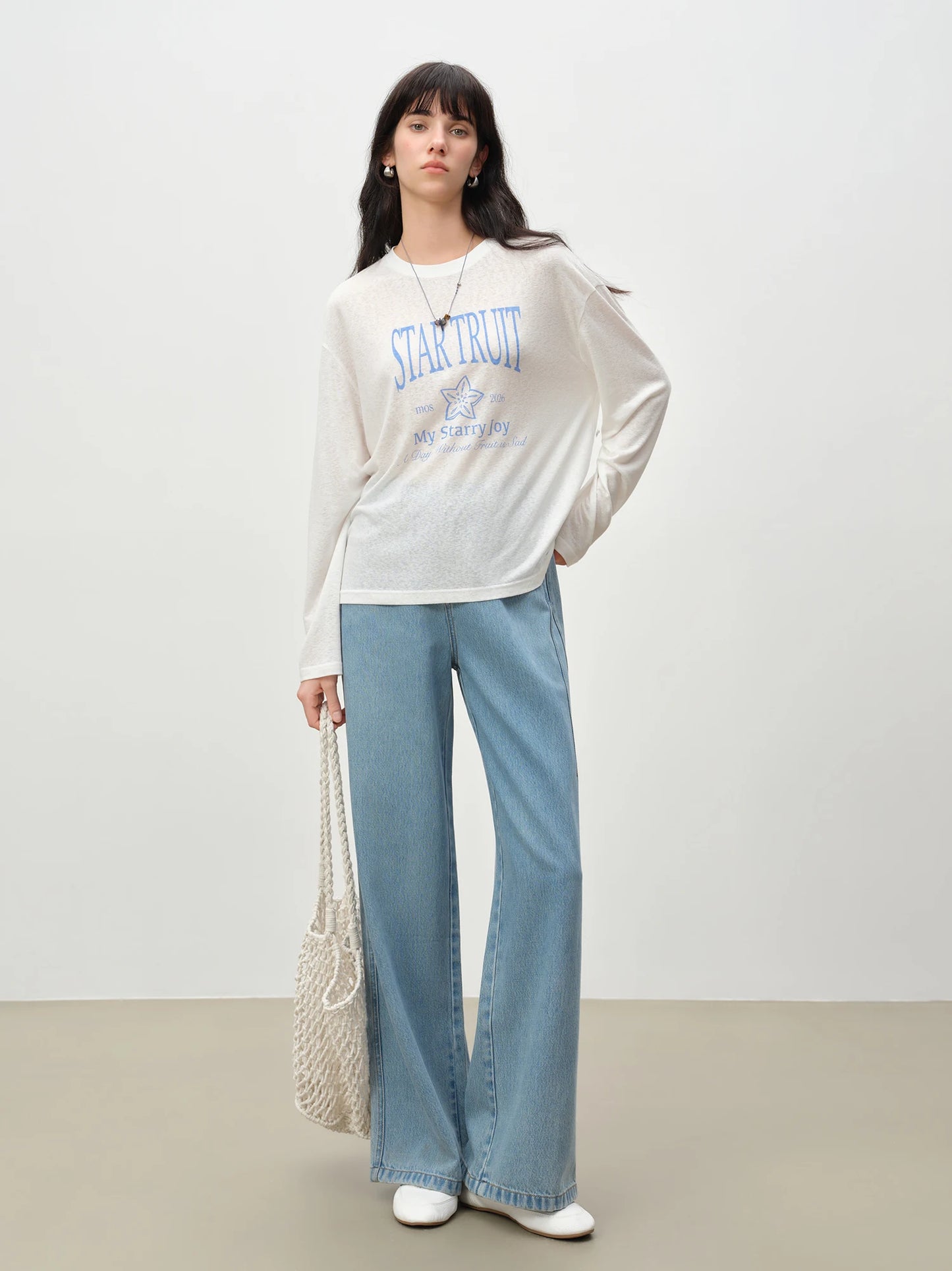 White Graphic Long Sleeve Tee