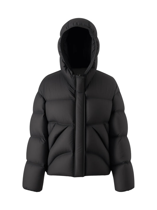 Black Hooded Puffer Jacket