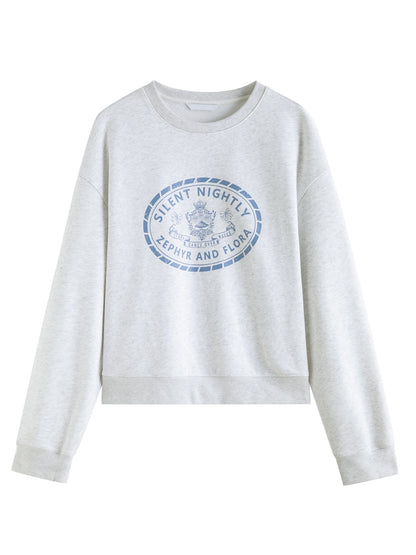 White Collegiate Graphic Sweatshirt