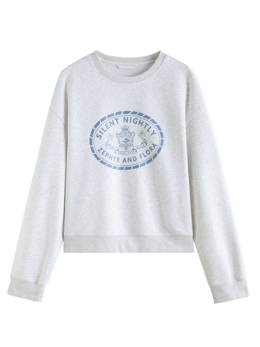 White Collegiate Graphic Sweatshirt