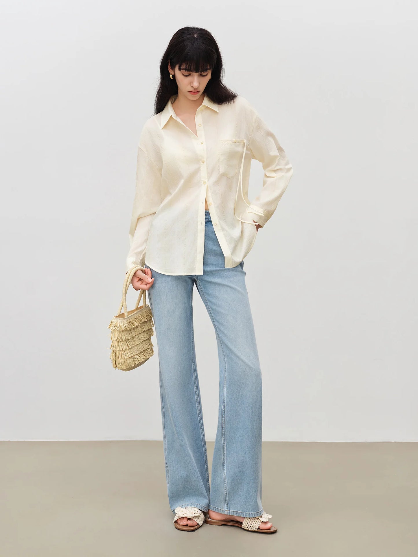 Blue Washed Bootcut Jeans
