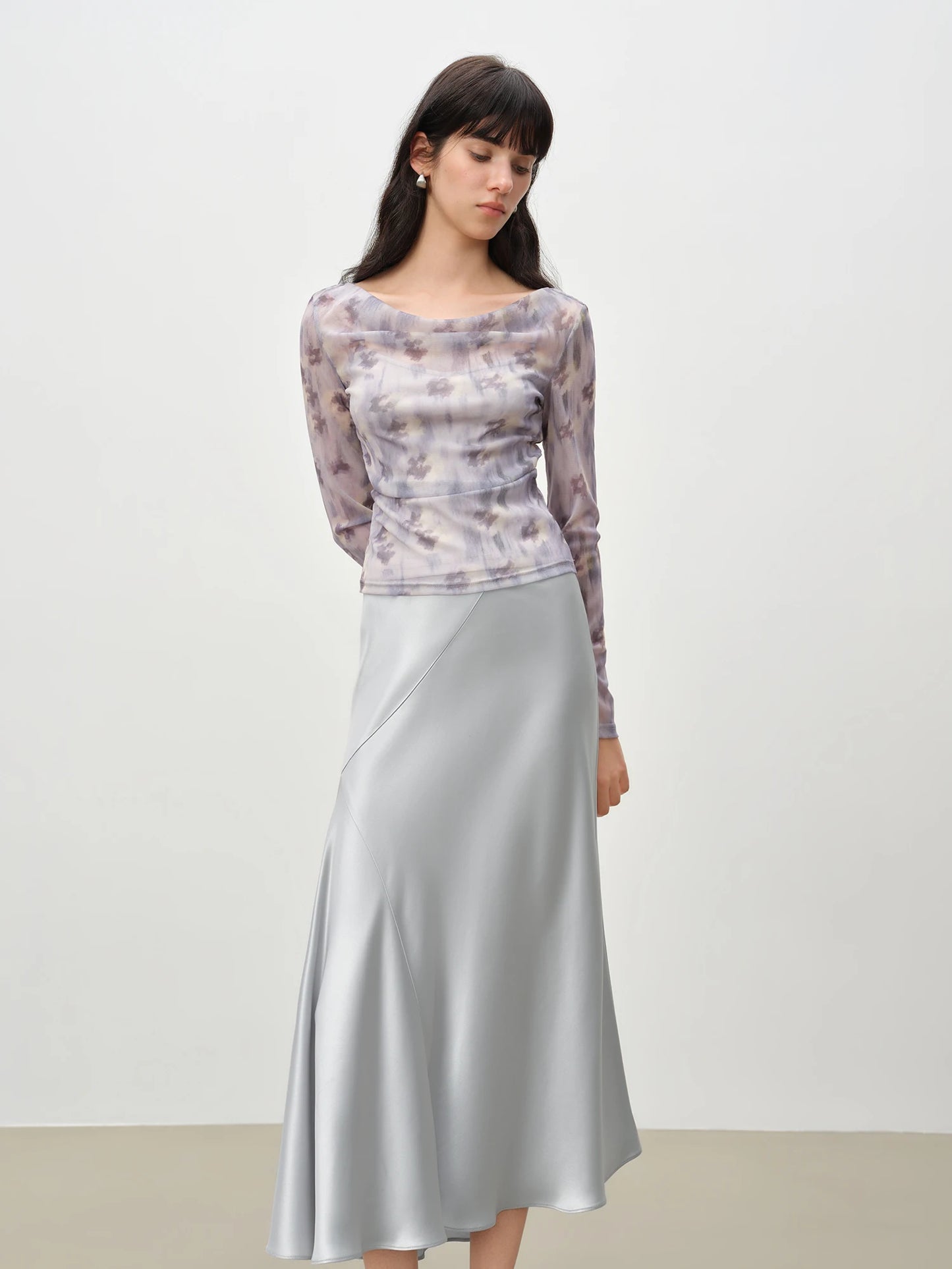 Wisteria Floral Boat Neck Top