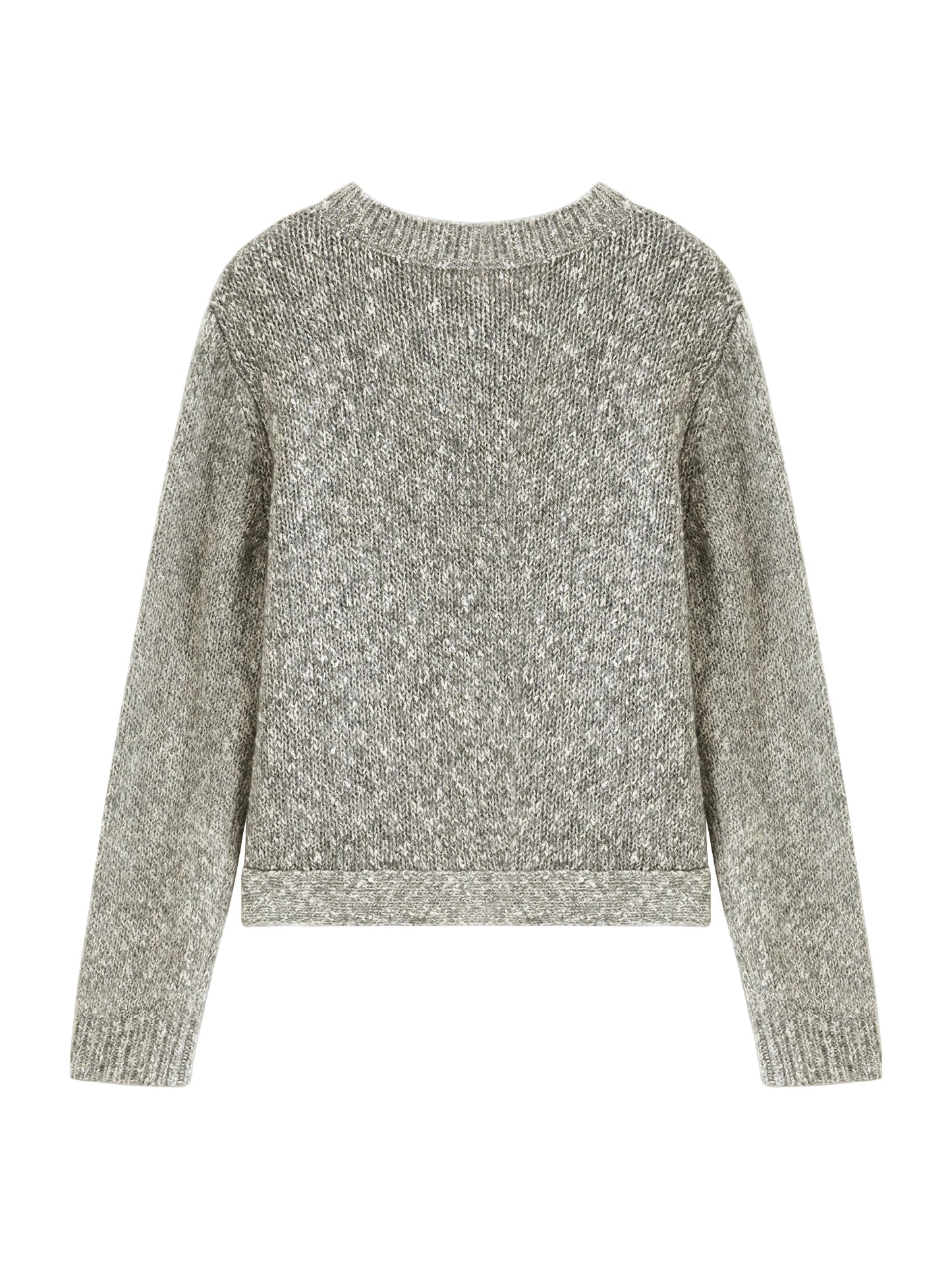 Grey Textured Pocket Knit Cardigan