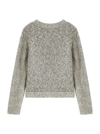 Grey Textured Pocket Knit Cardigan