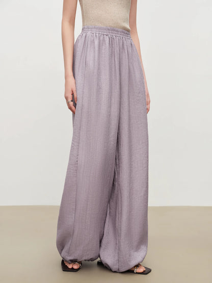 Brown Ribbed Balloon Pants