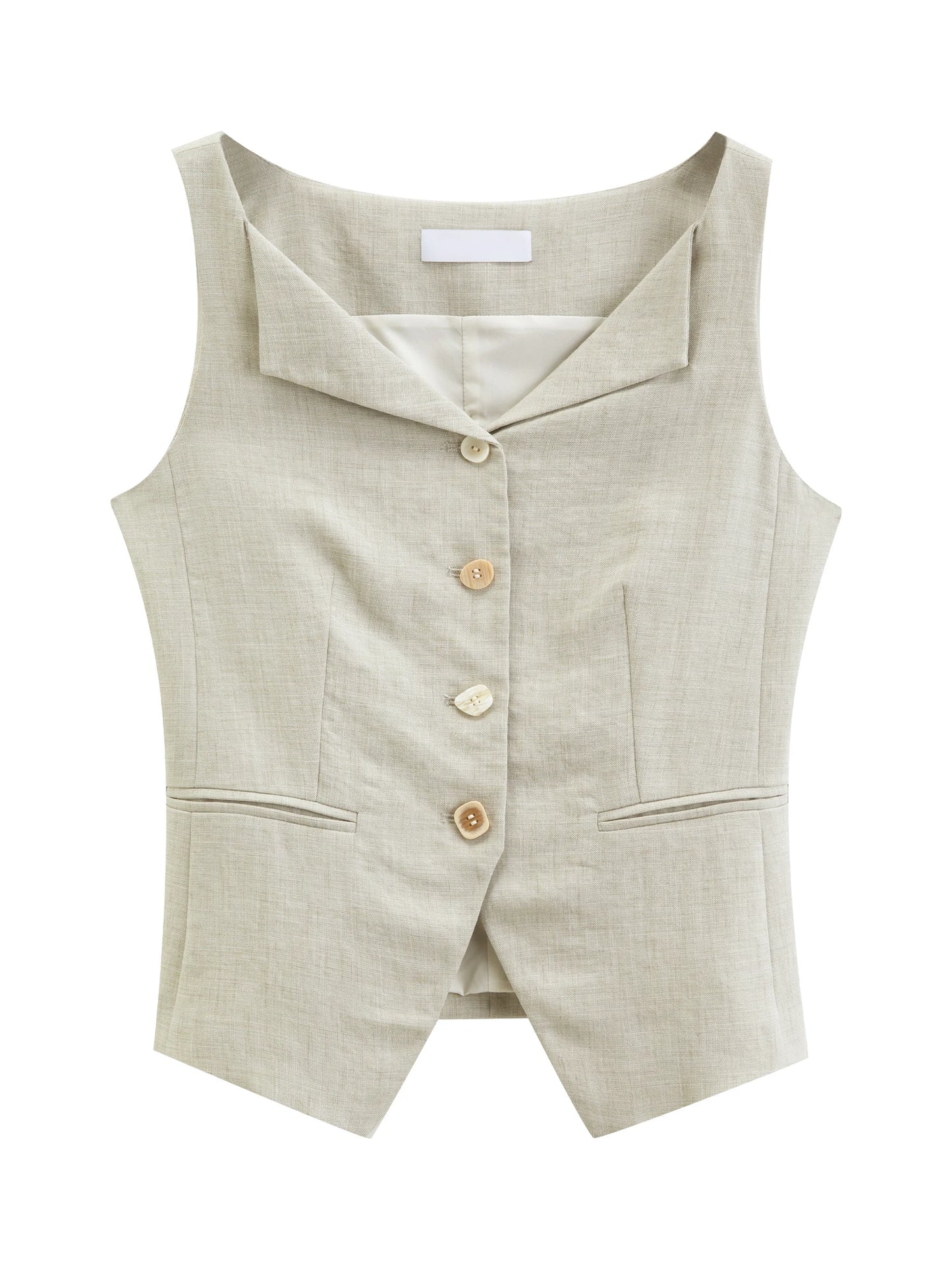 Shell Trim Vest Pants Set