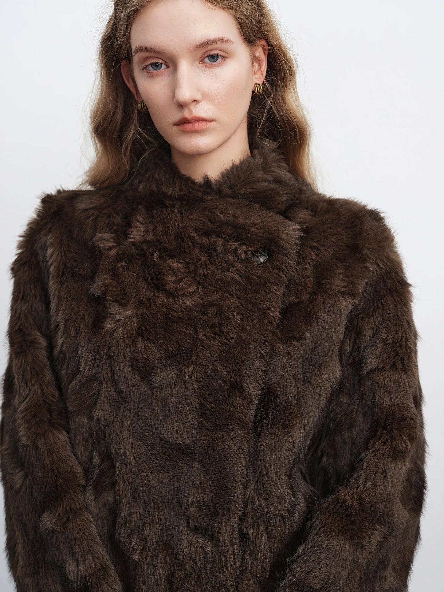 Brown Long Faux Fur Coat
