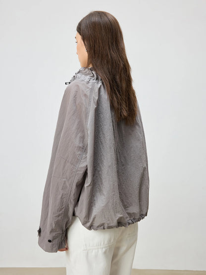 Grey Hooded Utility Jacket