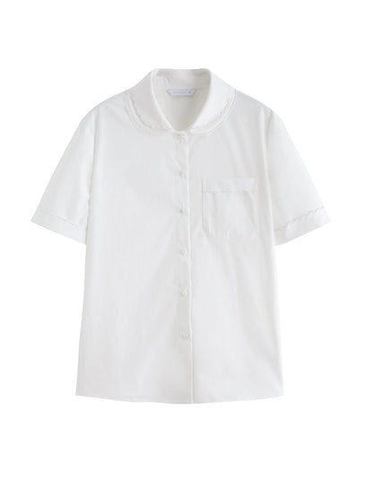 White Short Sleeve Button Shirt