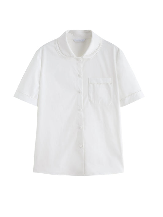 White Short Sleeve Button Shirt