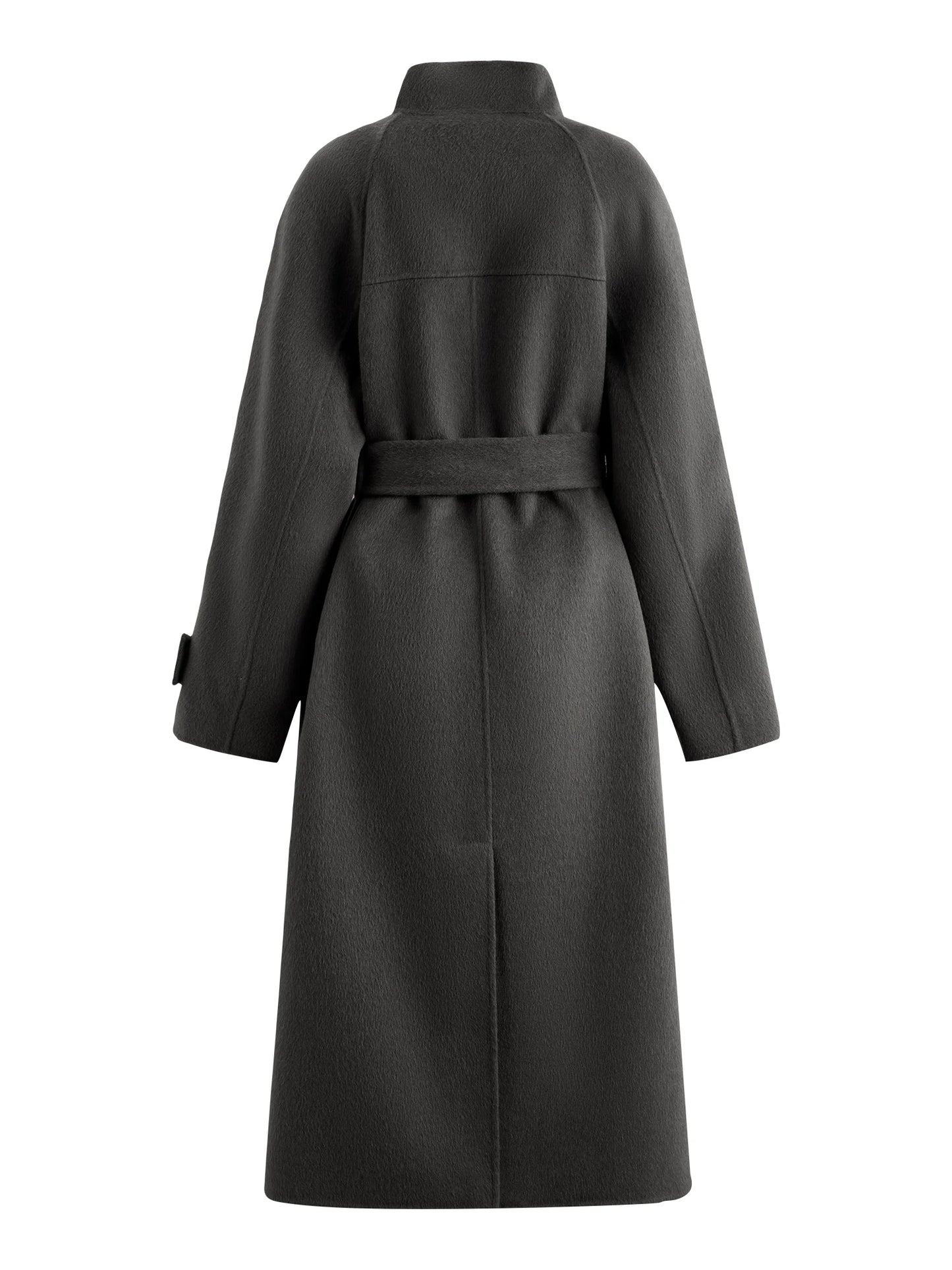 Grey High Collar Wool Coat