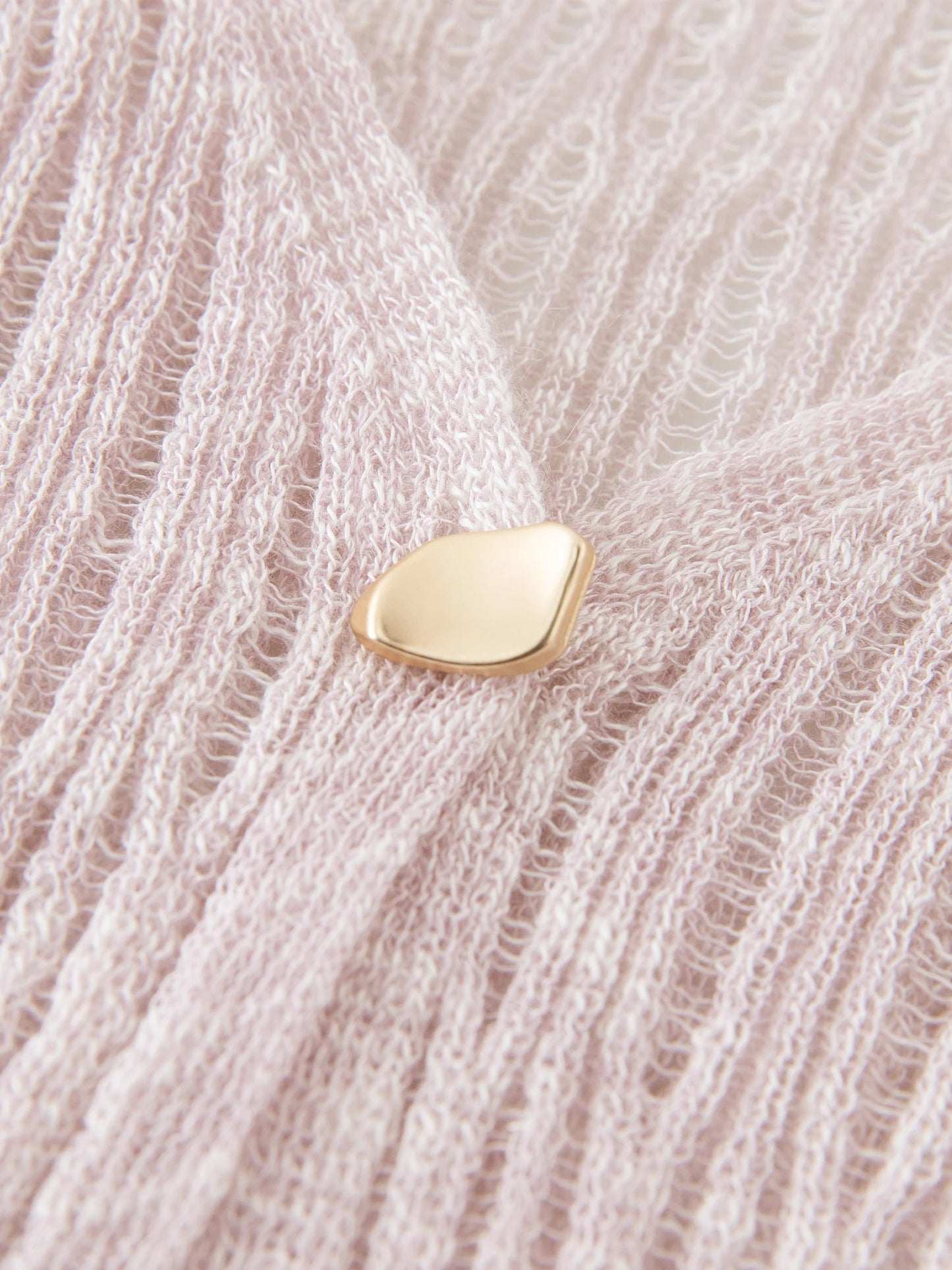 Pink Sheer V-Neck Knit Cardigan