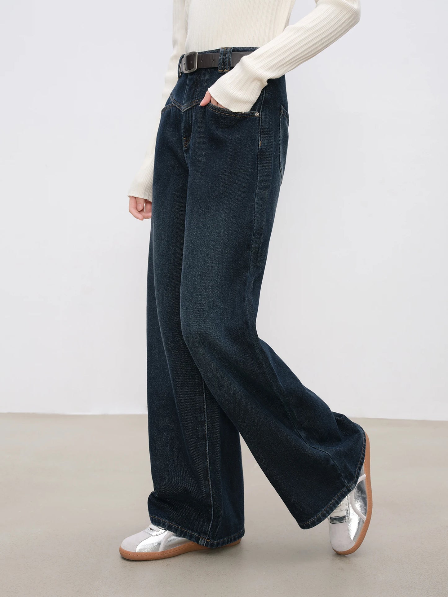 Dark Denim Straight Leg Jeans