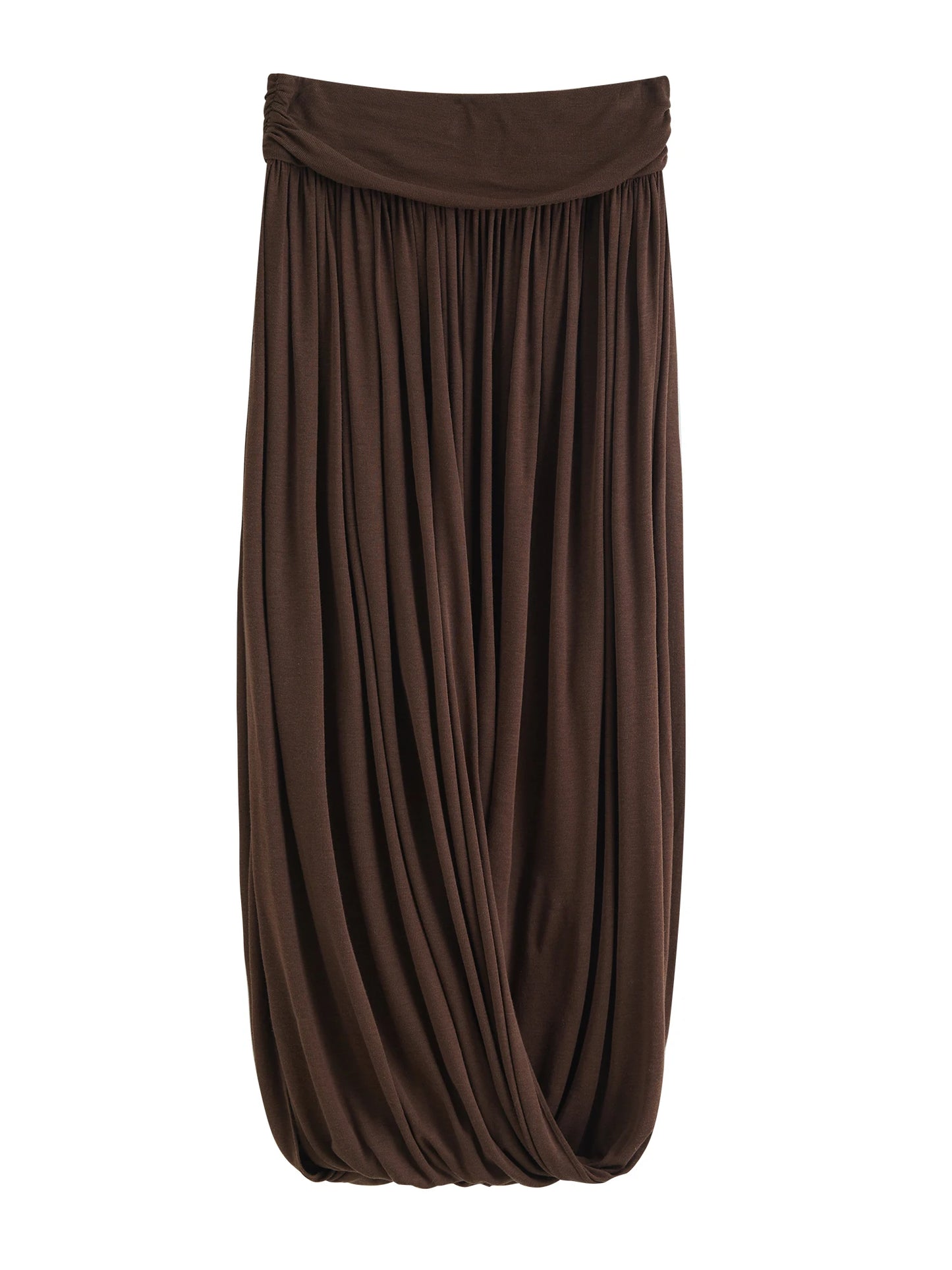 Bubble Hem Asymmetric Midi Skirt