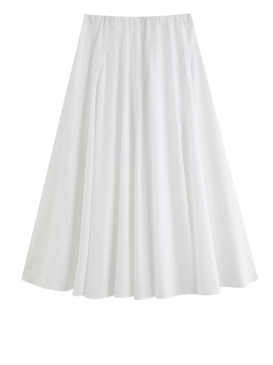 Pleated Bias Cut Midi Skirt