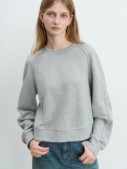 Light Gray Raglan Sleeve Sweatshirt