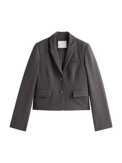Charcoal Blazer Embellished Skirt Set