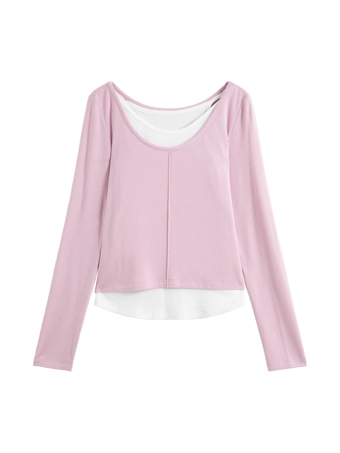 Pink Layered Scoop Neck Top