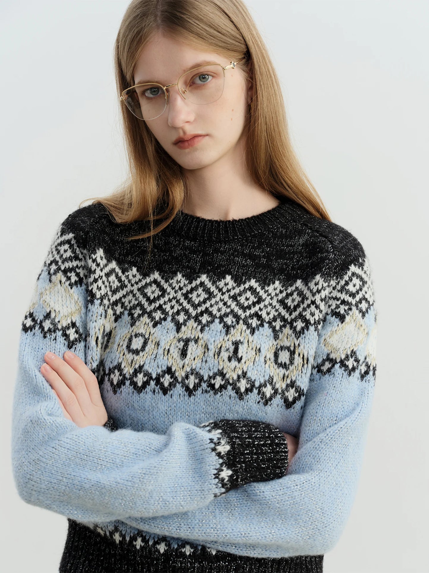 Nordic Fair Isle Crew Sweater