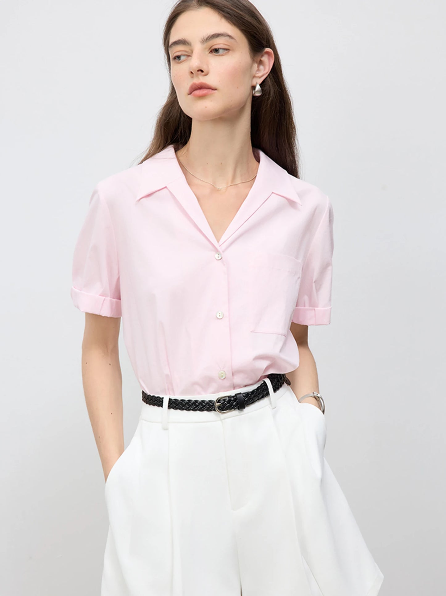 Pink Camp Collar Button Shirt
