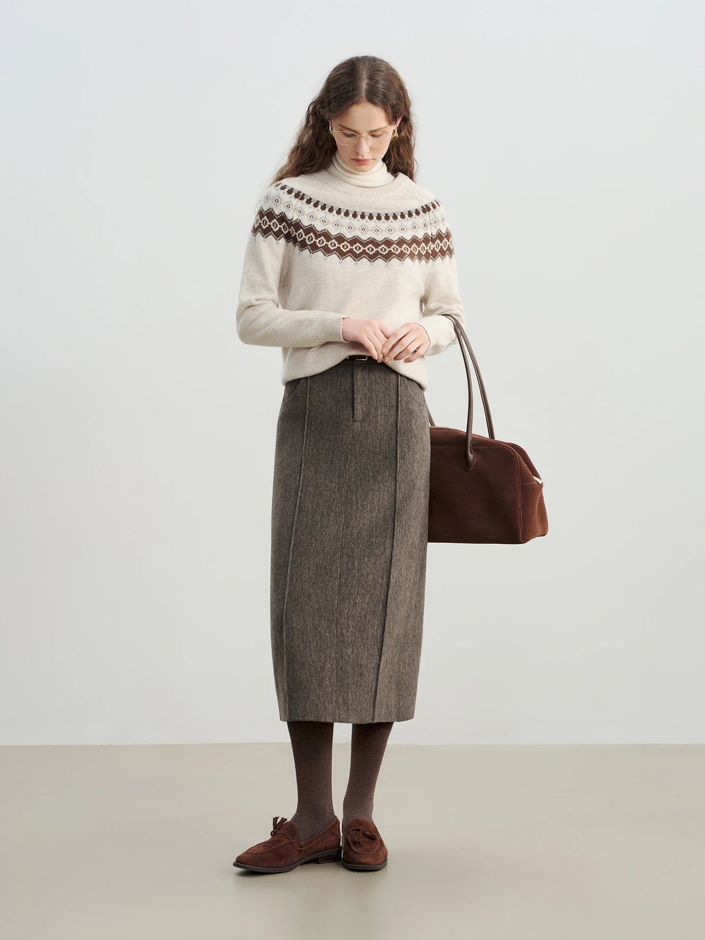 Cream Fair Isle Yoke Sweater