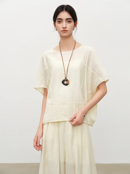 Batwing Shirt Wide Leg Set