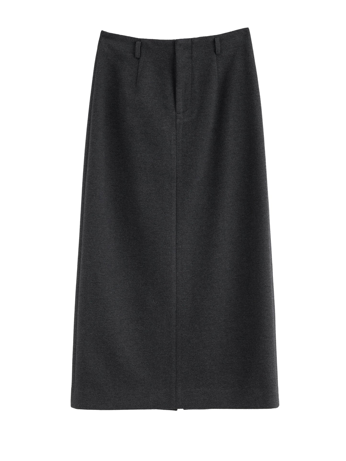 Black Knit Side Slit Pencil Skirt
