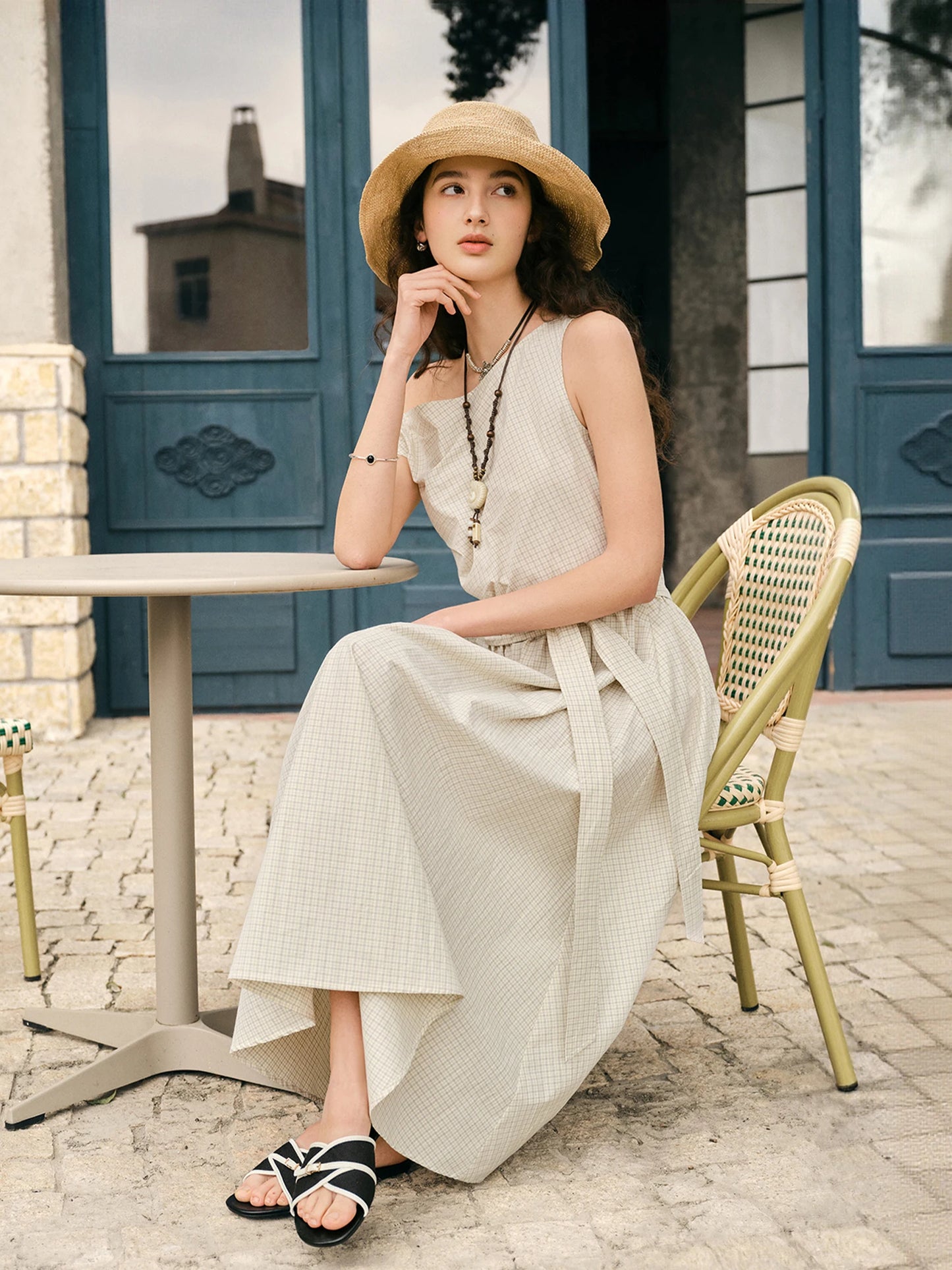 Ivory One Shoulder A-Line Dress