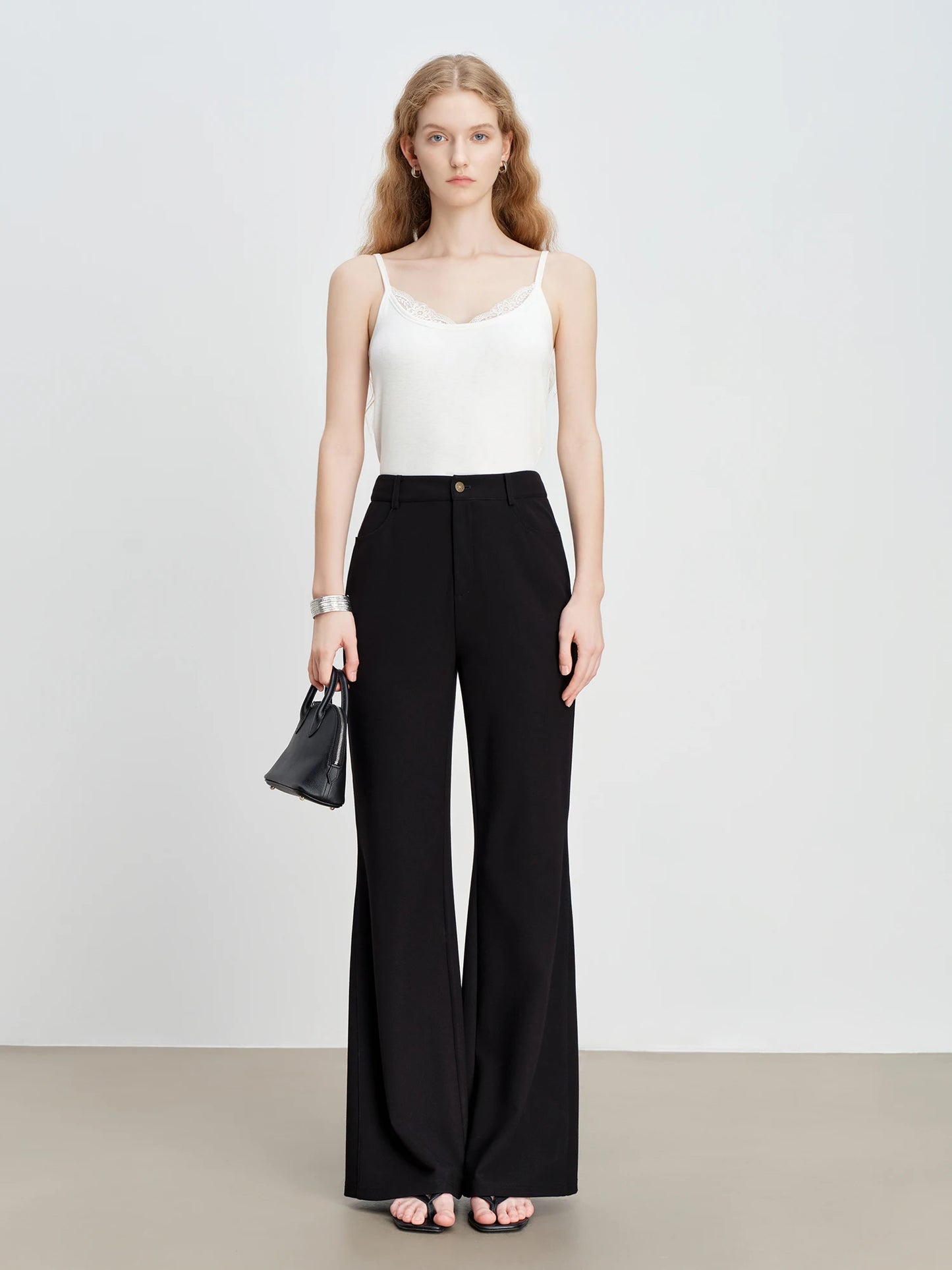 Black High Waist Flared Pants