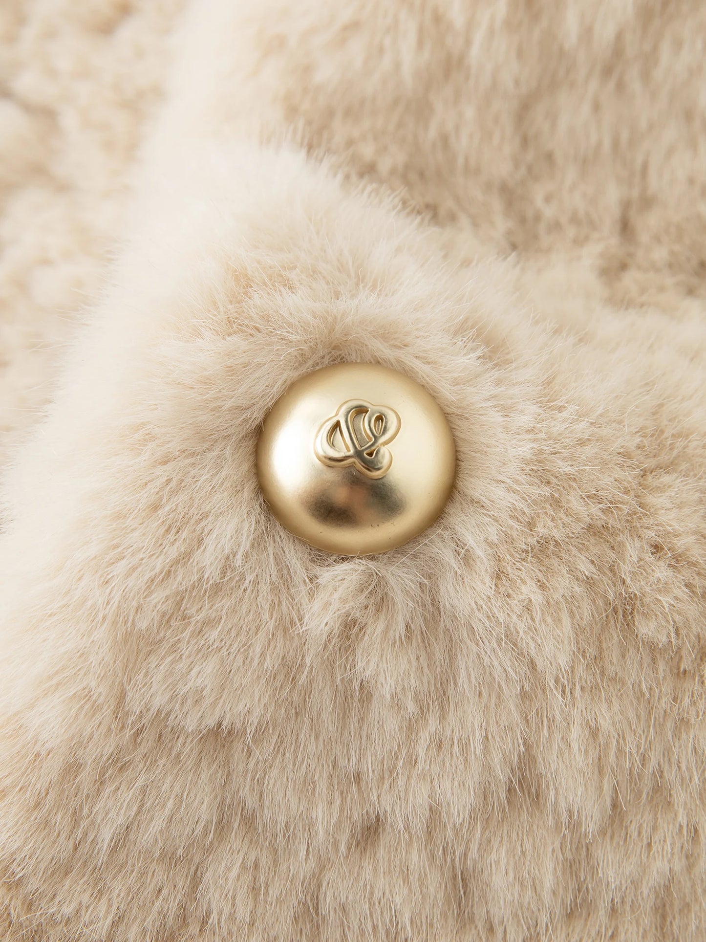 Ivory Textured Faux Fur Jacket