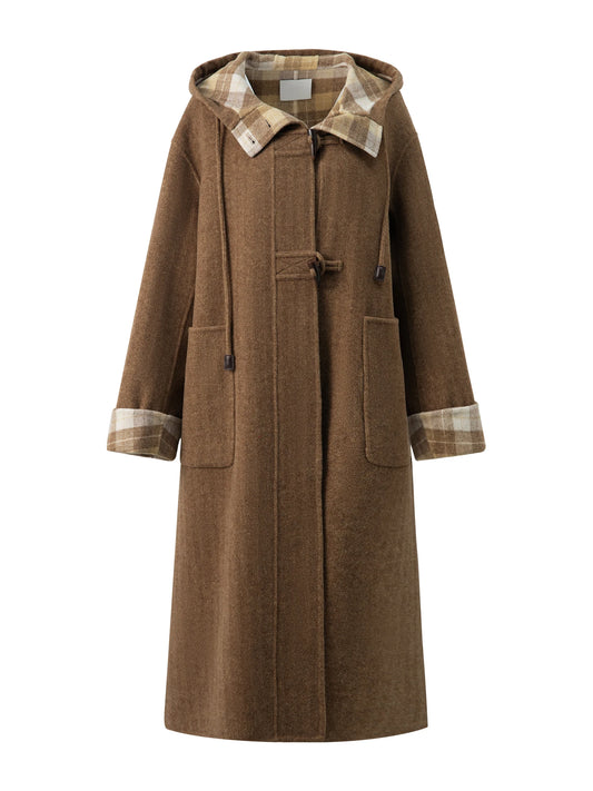 Horn Button Wool Blend Coat