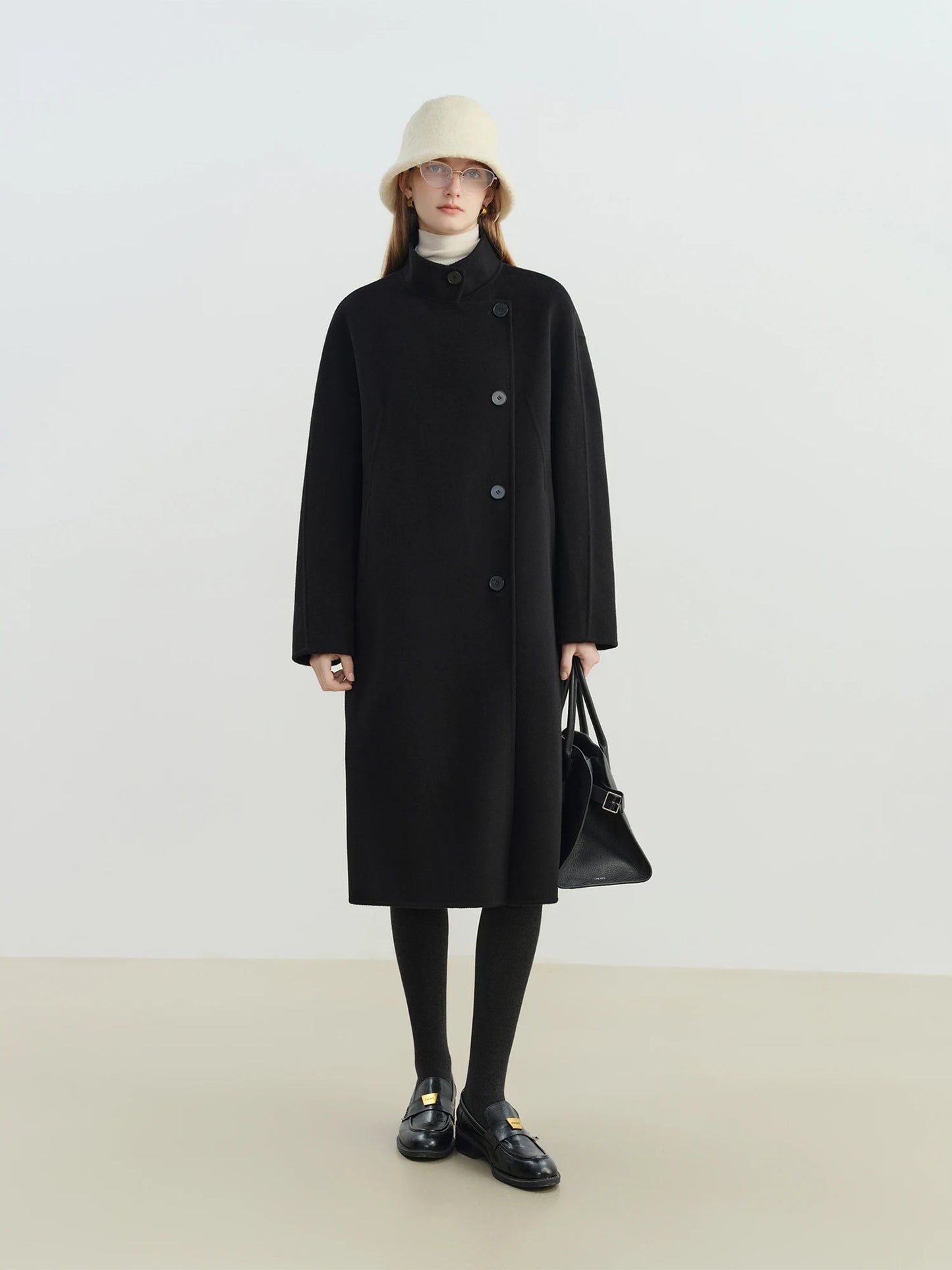 Red Single Breasted Wool Coat