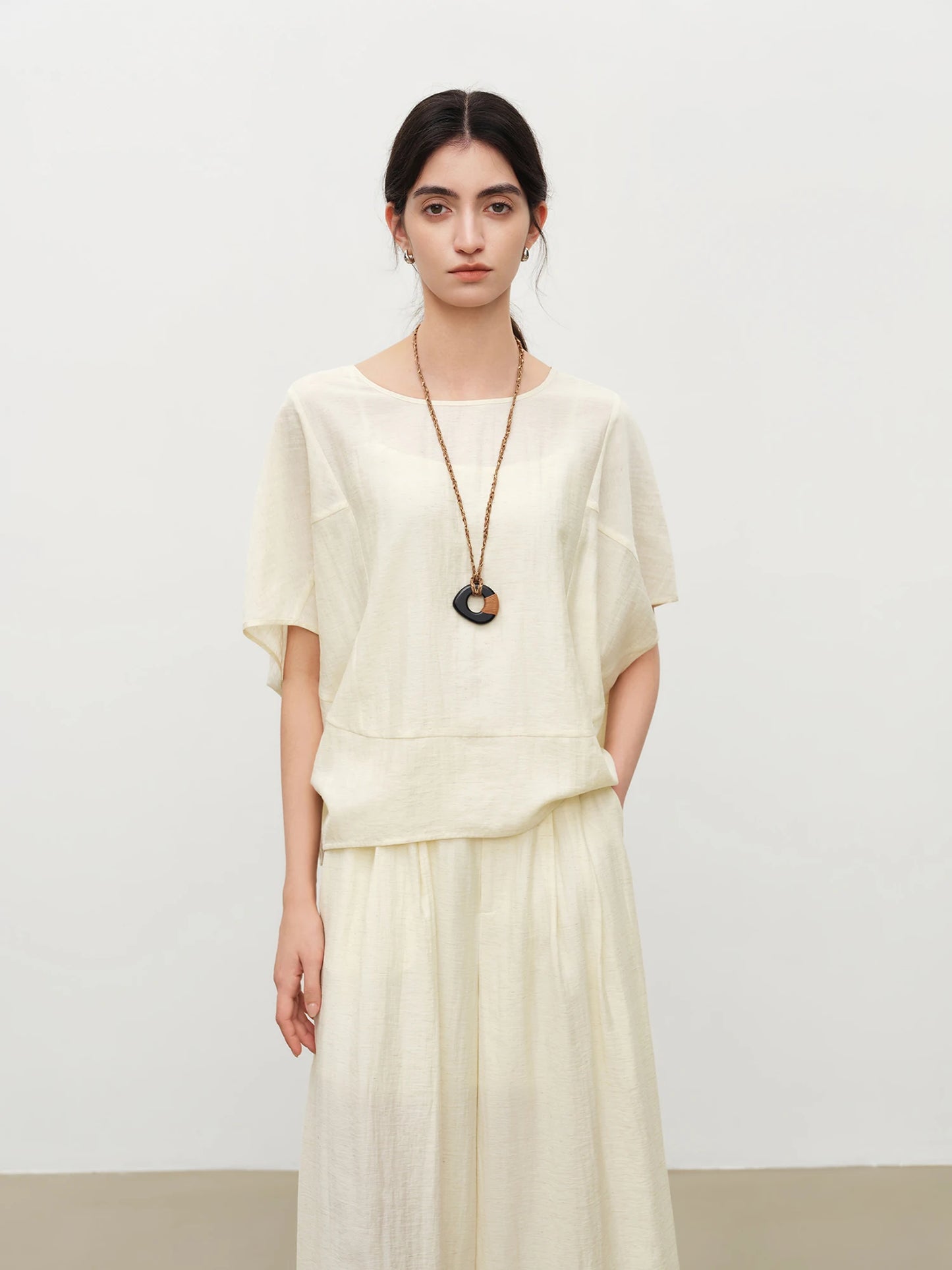 Batwing Shirt Wide Leg Set