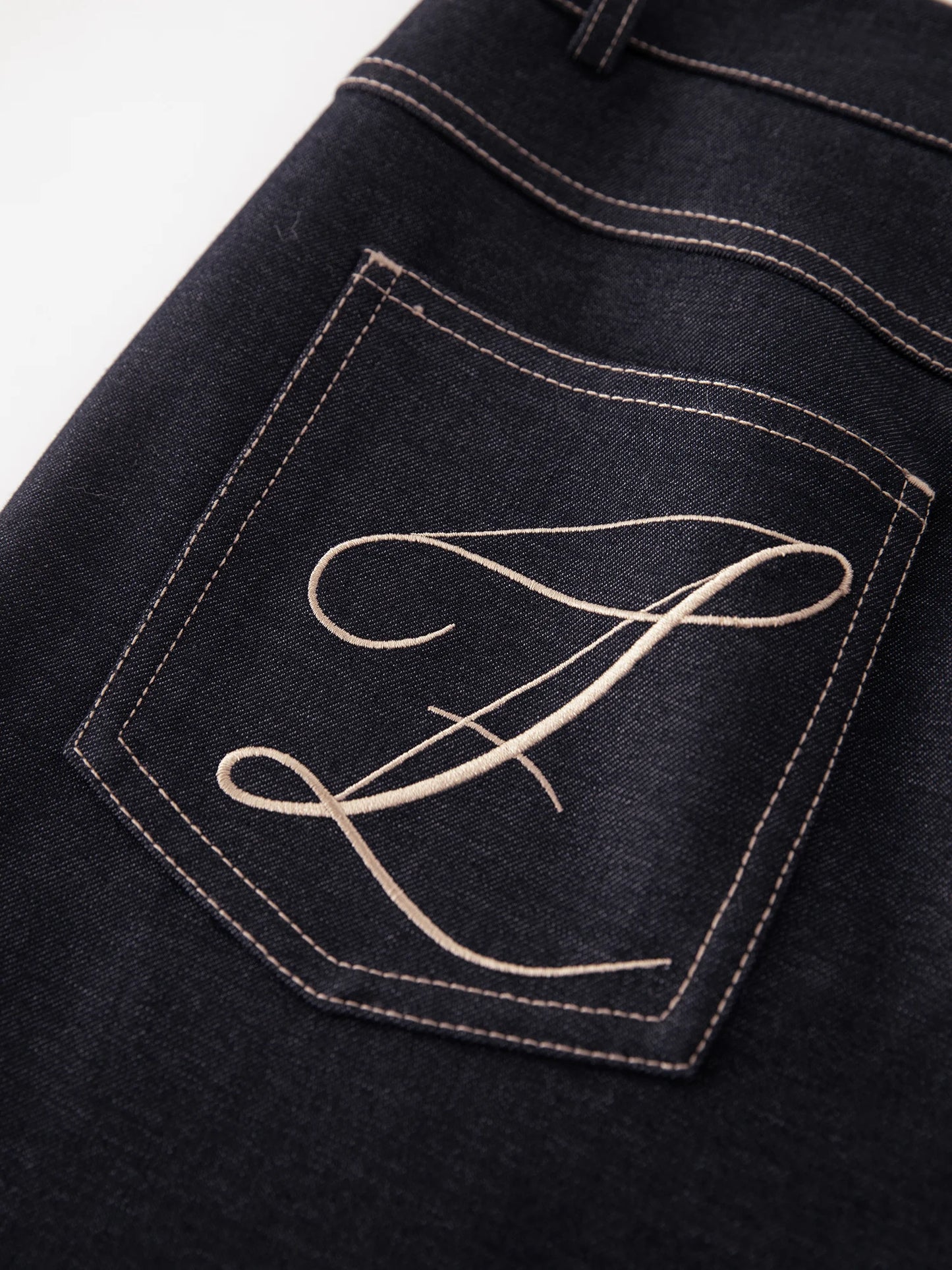 Dark Denim Straight Wide Pants