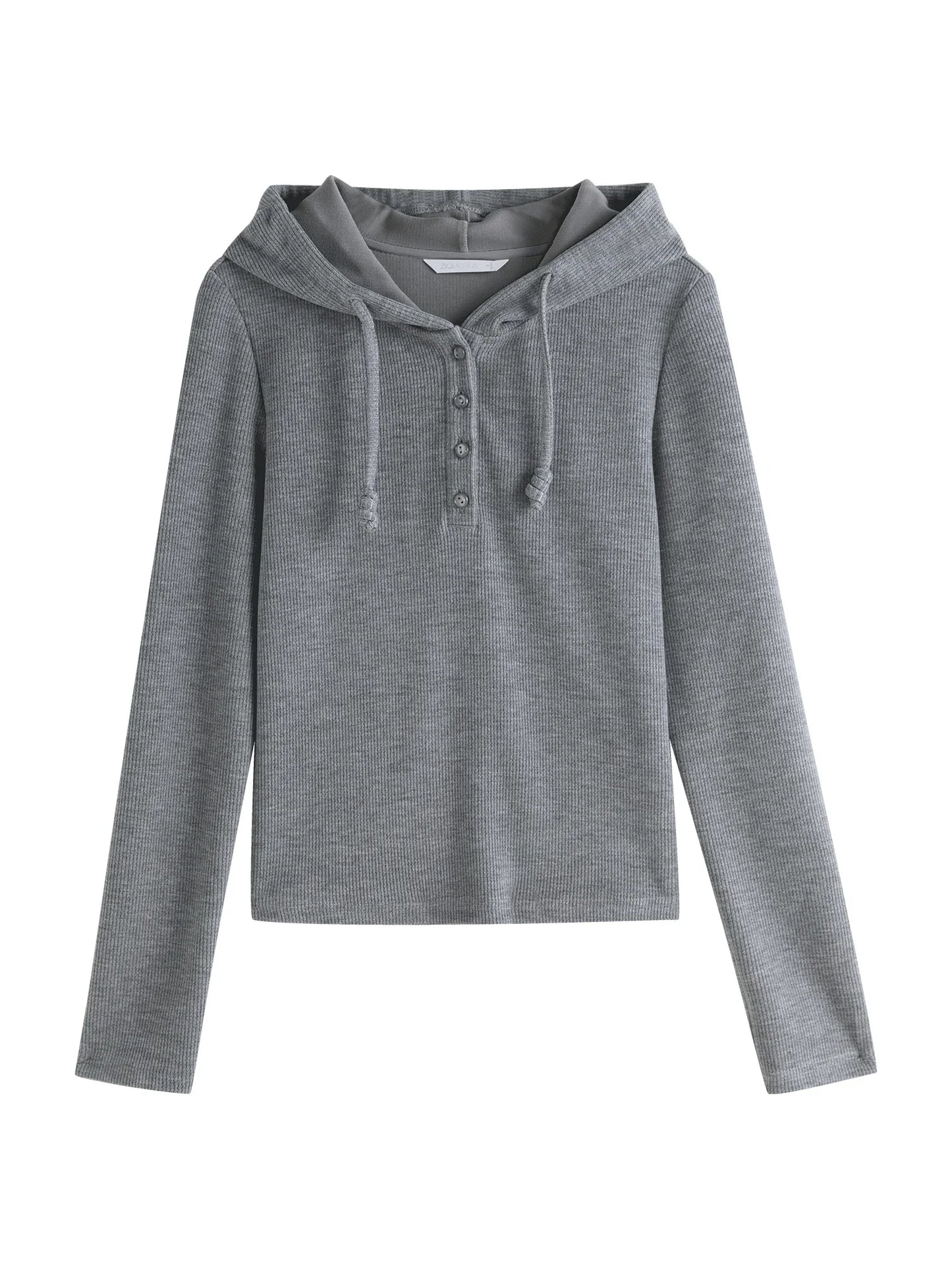 Ivory Hooded Long Sleeve Top